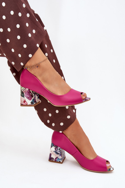 Pele Sapato com salto decorado LeParaski Shoes 2608/K cor rosa Pele Sapato com salto decorado LeParaski Shoes 2608/K cor rosa