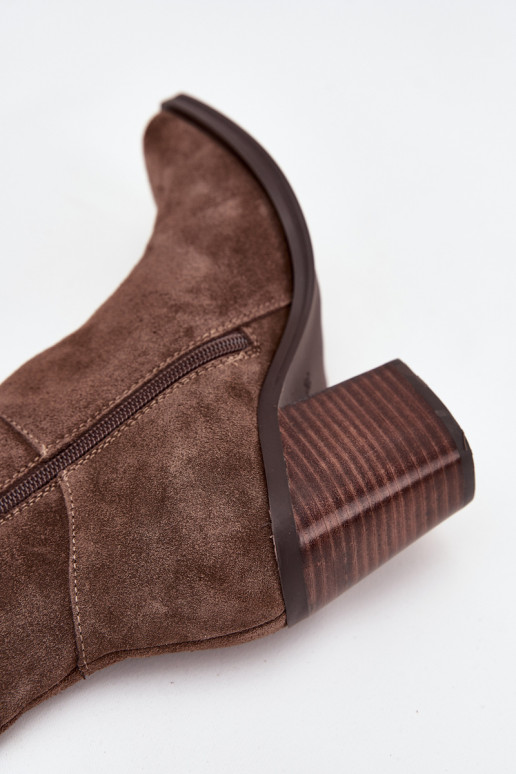 de camurça botas com salto Trancar cor marrom Lissara de camurça botas com salto Trancar cor marrom Lissara