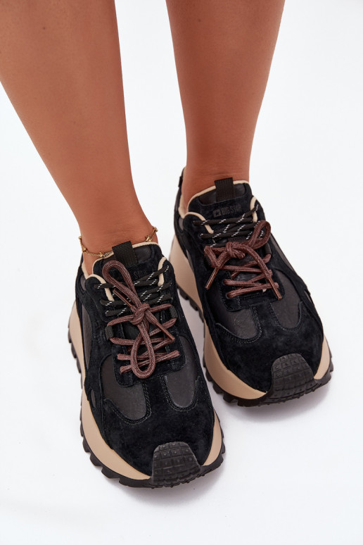 Pele À modalo de tênis com uma plataforma Feminino Big Star SS274628 HI-POLY SYSTEM cor preta