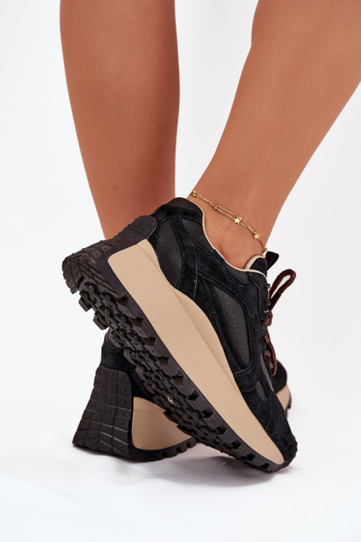 Pele À modalo de tênis com uma plataforma Feminino Big Star SS274628 HI-POLY SYSTEM cor preta