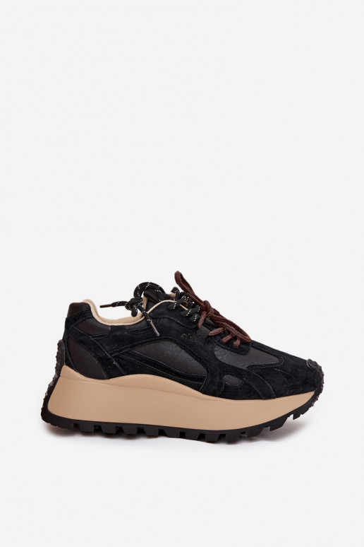 Pele À modalo de tênis com uma plataforma Feminino Big Star SS274628 HI-POLY SYSTEM cor preta