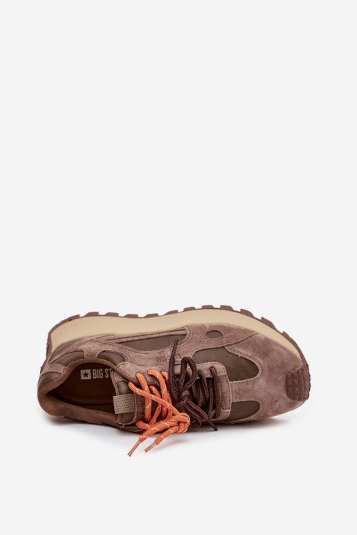 Pele À modalo de tênis com uma plataforma Feminino Big Star SS274627 HI-POLY SYSTEM bege