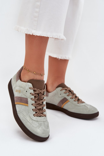 de camurça Baixo À modalo de tênis Feminino Big Star SS274678 HI-POLY SYSTEM cor menta 2