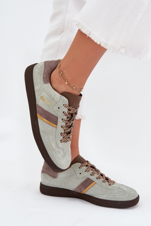 de camurça Baixo À modalo de tênis Feminino Big Star SS274678 HI-POLY SYSTEM cor menta