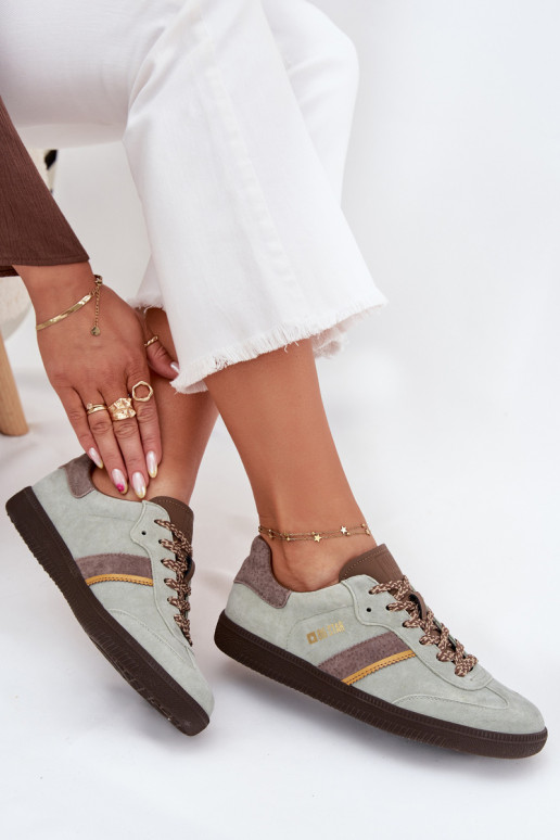 de camurça Baixo À modalo de tênis Feminino Big Star SS274678 HI-POLY SYSTEM cor menta