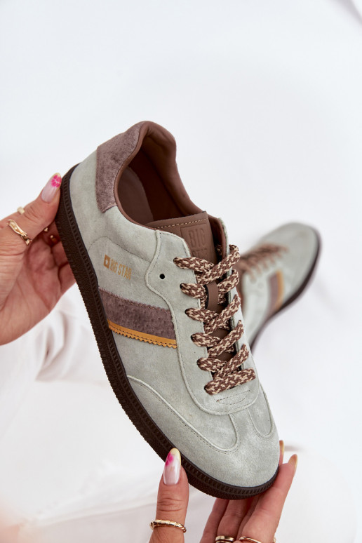 de camurça Baixo À modalo de tênis Feminino Big Star SS274678 HI-POLY SYSTEM cor menta