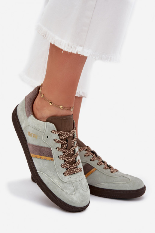 de camurça Baixo À modalo de tênis Feminino Big Star SS274678 HI-POLY SYSTEM cor menta