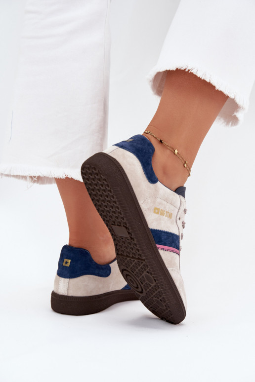 de camurça Baixo À modalo de tênis Feminino Big Star SS274679 HI-POLY SYSTEM cor cinza