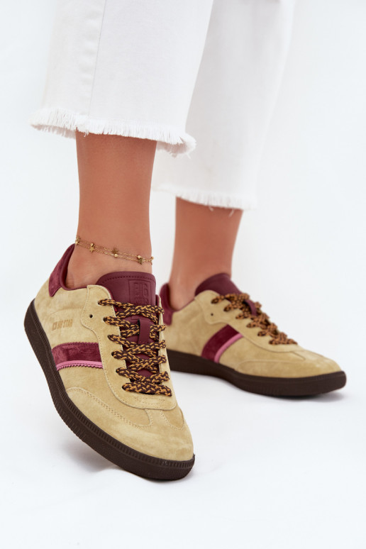 de camurça Baixo À modalo de tênis Feminino Big Star SS274680 HI-POLY SYSTEM Calcário