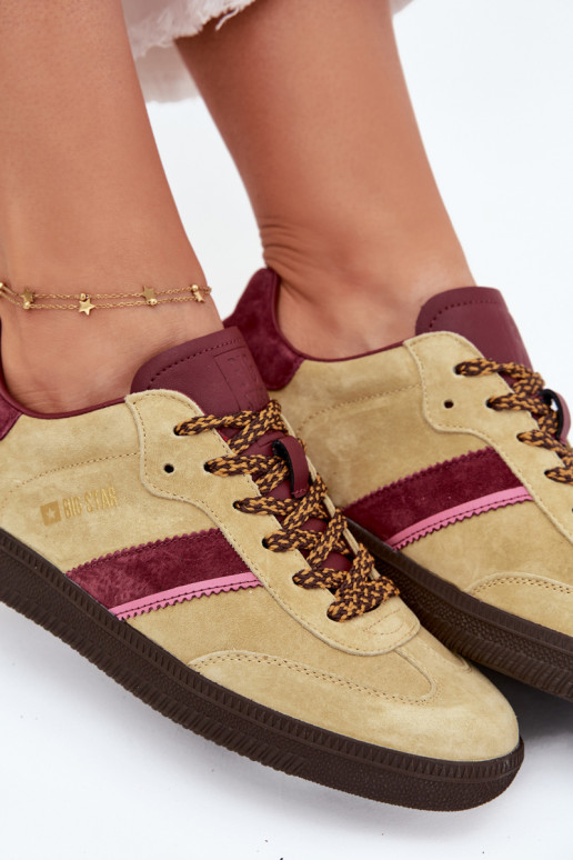 de camurça Baixo À modalo de tênis Feminino Big Star SS274680 HI-POLY SYSTEM Calcário