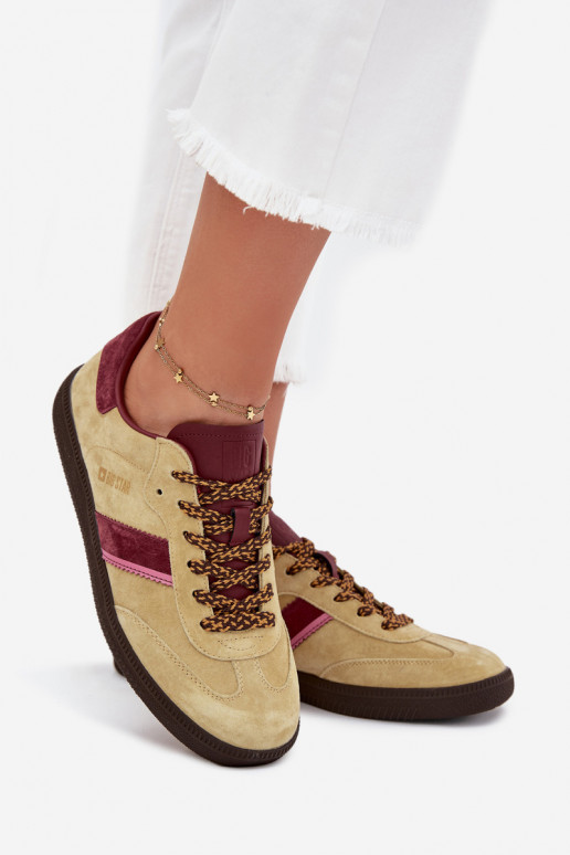 de camurça Baixo À modalo de tênis Feminino Big Star SS274680 HI-POLY SYSTEM Calcário