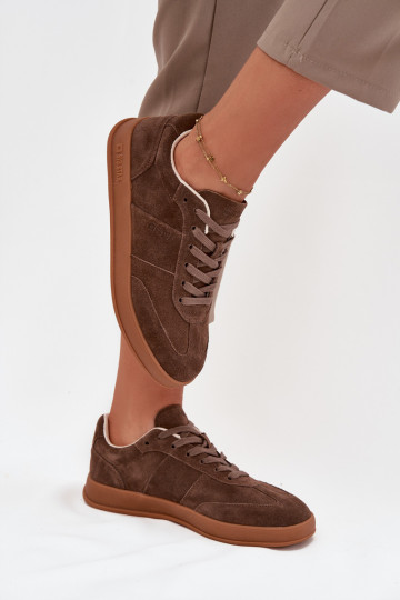 de camurça À modalo de tênis Feminino Big Star SS274676 HI-POLY SYSTEM cor marrom