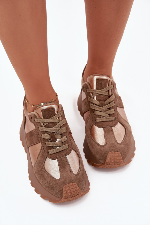 de camurça À modalo de tênis Feminino aquecimento com uma plataforma Big Star OO274A218 HI-POLY SYSTEM cor marrom de camurça À modalo de tênis Feminino aquecimento com uma plataforma Big Star OO274A218 HI-POLY SYSTEM cor marrom