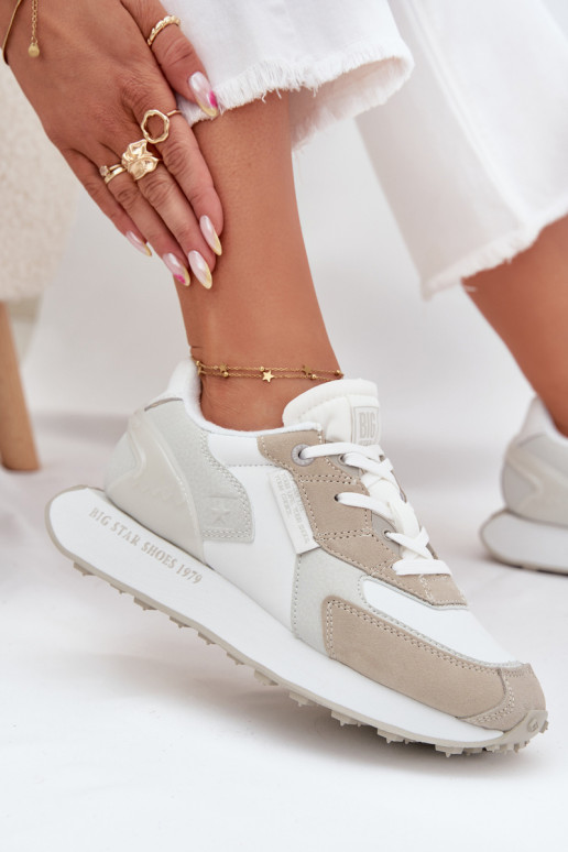 Pele À modalo de tênis Feminino Big Star OO274563 Hi-Poly System cor branca