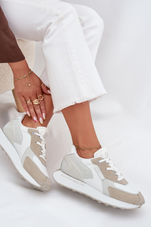 Pele À modalo de tênis Feminino Big Star OO274563 Hi-Poly System cor branca