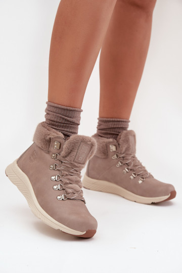 Botas de pele para mulheres Big Star MM274487 cinzas