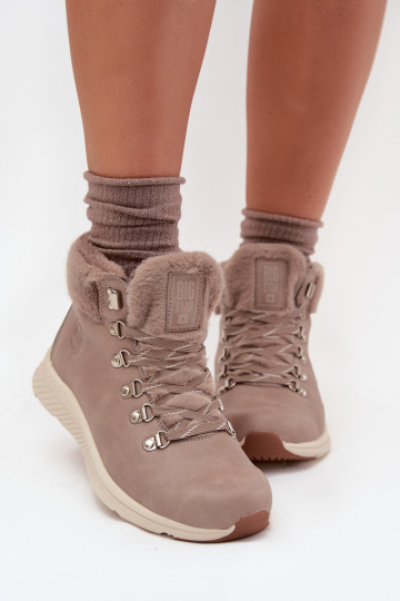 sapato Feminino com um casaco de pele Big Star MM274487 cor cinza 2