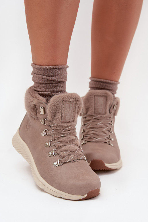 sapato Feminino com um casaco de pele Big Star MM274487 cor cinza