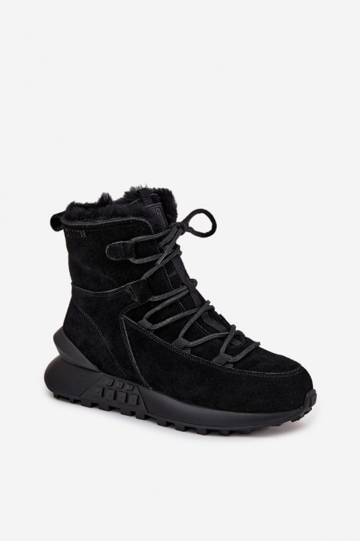 de camurça Botas de neve Feminino com um casaco de pele Big Star SS274319 cor preta de camurça Botas de neve Feminino com um casaco de pele Big Star SS274319 cor preta