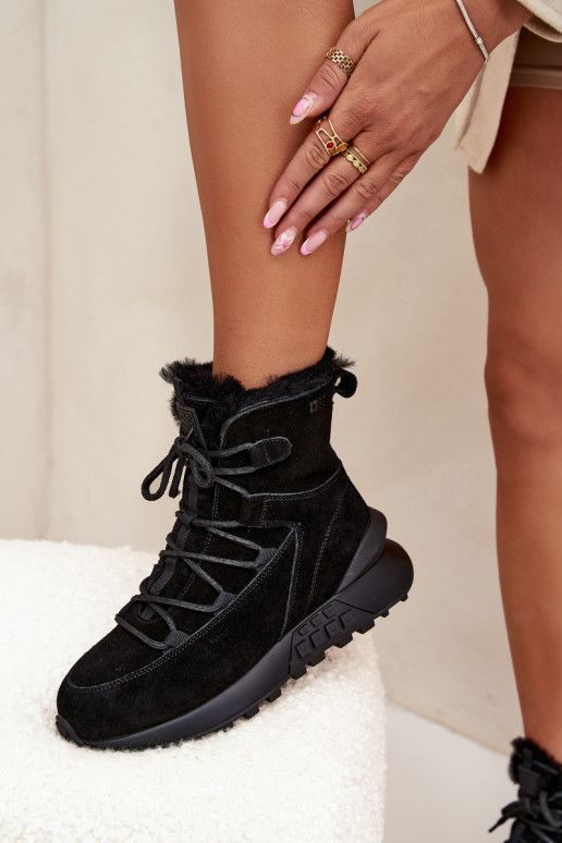 de camurça Botas de neve Feminino com um casaco de pele Big Star SS274319 cor preta de camurça Botas de neve Feminino com um casaco de pele Big Star SS274319 cor preta