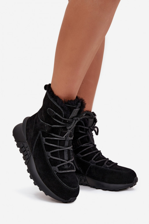 de camurça Botas de neve Feminino com um casaco de pele Big Star SS274319 cor preta de camurça Botas de neve Feminino com um casaco de pele Big Star SS274319 cor preta