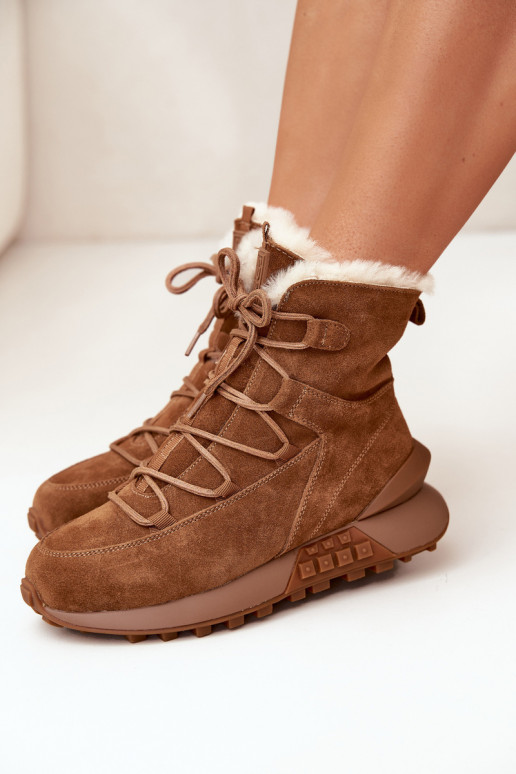 de camurça Botas de neve Feminino com um casaco de pele Big Star SS274318 cor marrom de camurça Botas de neve Feminino com um casaco de pele Big Star SS274318 cor marrom