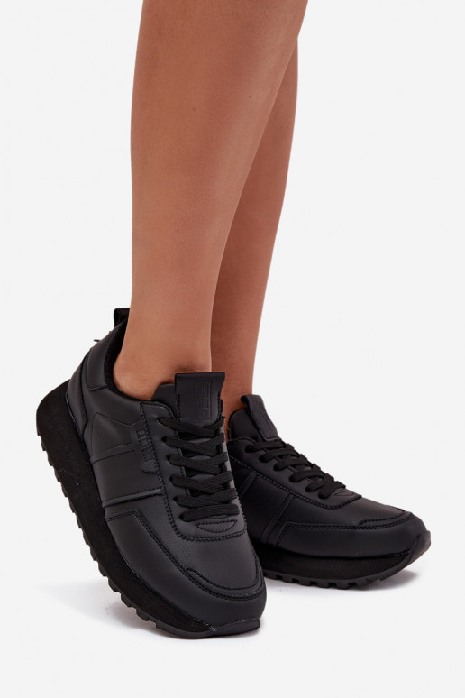 Pele À modalo de tênis Feminino com uma plataforma Big Star OO274573 Hi-Poly System cor preta Pele À modalo de tênis Feminino com uma plataforma Big Star OO274573 Hi-Poly System cor preta