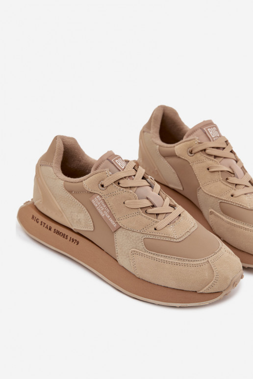 Pele À modalo de tênis Tem que sercho Big Star OO174298 Hi-Poly System bege