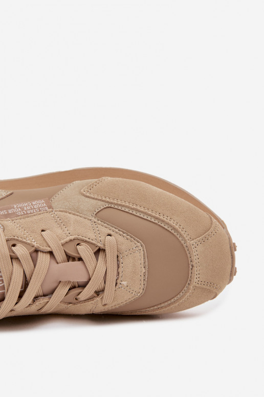 Pele À modalo de tênis Tem que sercho Big Star OO174298 Hi-Poly System bege