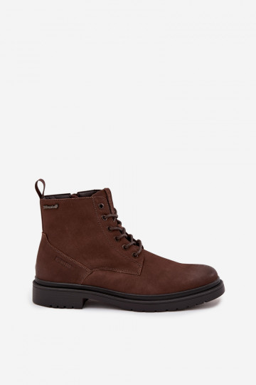 Botas quentes masculinas em couro Big Star OO174149 cor chocolate 2