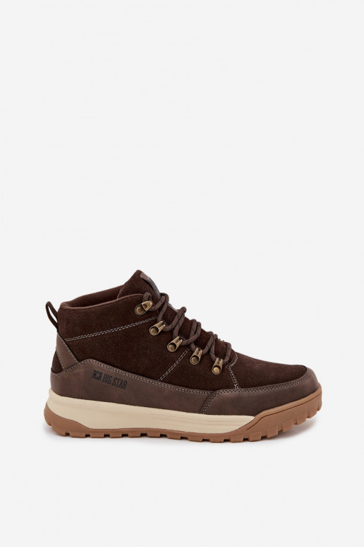 de camurça botas de caminhada Tem que sercho Big Star SS174263 cor marrom de camurça botas de caminhada Tem que sercho Big Star SS174263 cor marrom