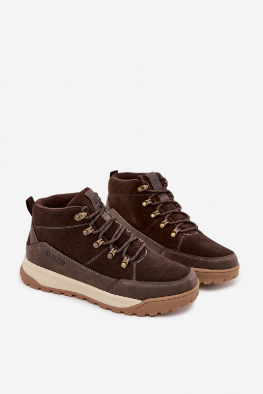 de camurça botas de caminhada Tem que sercho Big Star SS174263 cor marrom de camurça botas de caminhada Tem que sercho Big Star SS174263 cor marrom