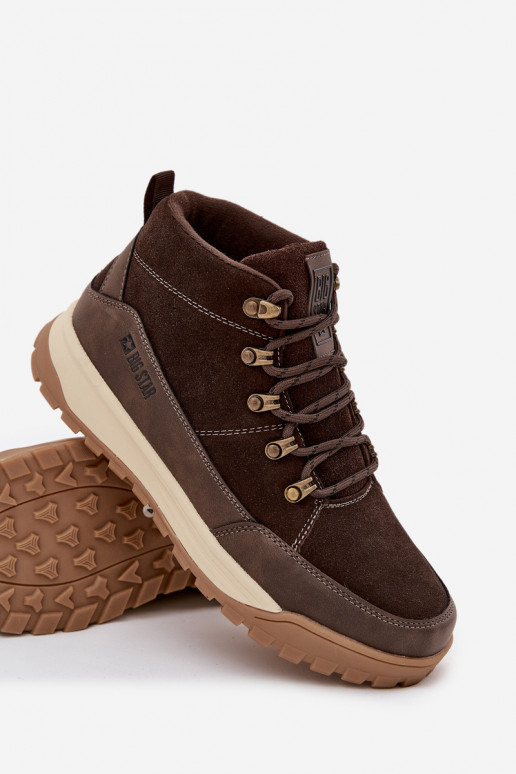 de camurça botas de caminhada Tem que sercho Big Star SS174263 cor marrom de camurça botas de caminhada Tem que sercho Big Star SS174263 cor marrom