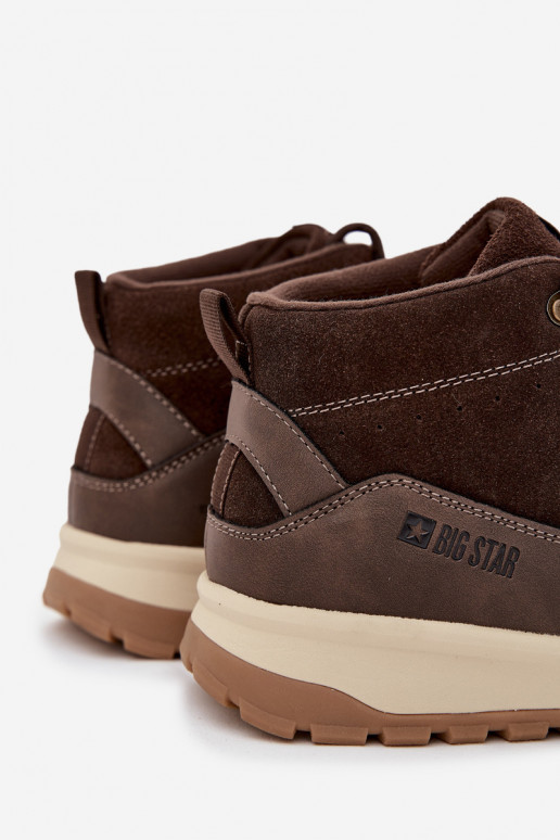 de camurça botas de caminhada Tem que sercho Big Star SS174263 cor marrom de camurça botas de caminhada Tem que sercho Big Star SS174263 cor marrom