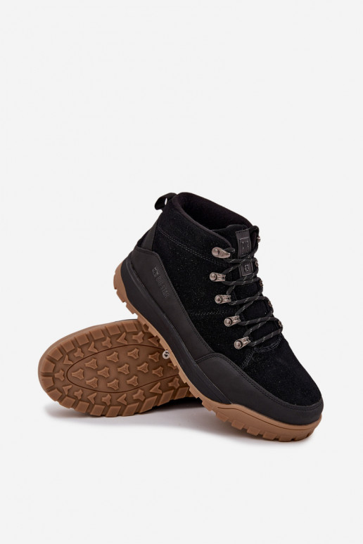 de camurça botas de caminhada Tem que sercho Big Star SS174265 cor preta de camurça botas de caminhada Tem que sercho Big Star SS174265 cor preta