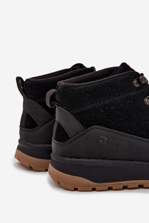 de camurça botas de caminhada Tem que sercho Big Star SS174265 cor preta de camurça botas de caminhada Tem que sercho Big Star SS174265 cor preta