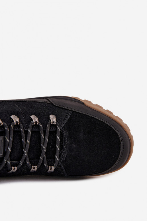 de camurça botas de caminhada Tem que sercho Big Star SS174265 cor preta de camurça botas de caminhada Tem que sercho Big Star SS174265 cor preta