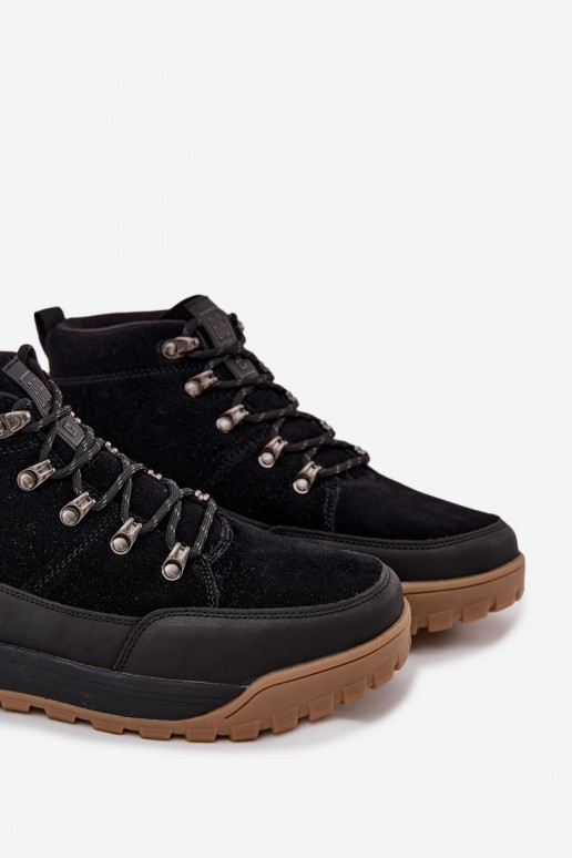 de camurça botas de caminhada Tem que sercho Big Star SS174265 cor preta de camurça botas de caminhada Tem que sercho Big Star SS174265 cor preta