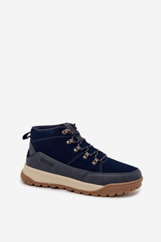 de camurça botas de caminhada Tem que sercho Big Star SS174264 azul escuro de camurça botas de caminhada Tem que sercho Big Star SS174264 azul escuro