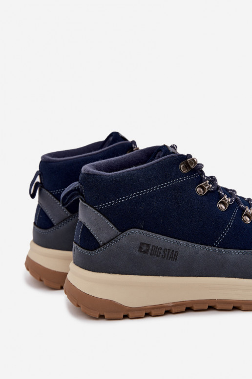 de camurça botas de caminhada Tem que sercho Big Star SS174264 azul escuro de camurça botas de caminhada Tem que sercho Big Star SS174264 azul escuro