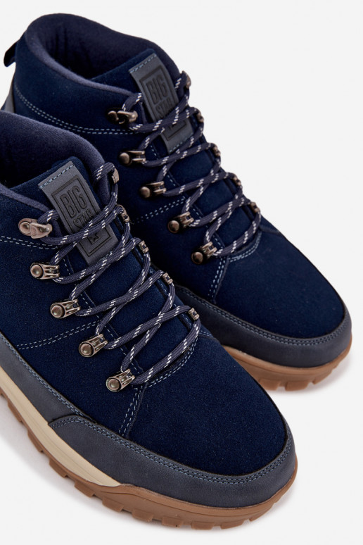 de camurça botas de caminhada Tem que sercho Big Star SS174264 azul escuro de camurça botas de caminhada Tem que sercho Big Star SS174264 azul escuro