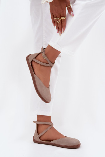 Sapatilhas de camurça Feminino Barefoot com listras Zazoo 191 cor cinza