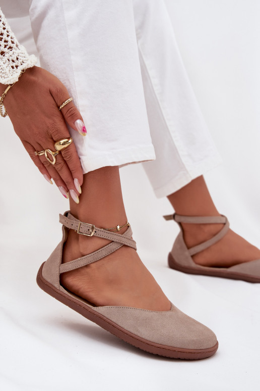 Sapatilhas de camurça Feminino Barefoot com listras Zazoo 191 cor cinza Sapatilhas de camurça Feminino Barefoot com listras Zazoo 191 cor cinza