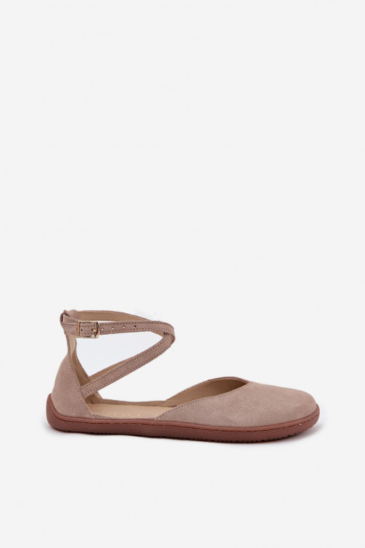 Sapatilhas de camurça Feminino Barefoot com listras Zazoo 191 cor cinza Sapatilhas de camurça Feminino Barefoot com listras Zazoo 191 cor cinza