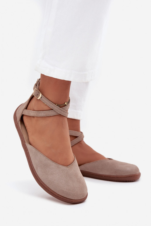 Sapatilhas de camurça Feminino Barefoot com listras Zazoo 191 cor cinza Sapatilhas de camurça Feminino Barefoot com listras Zazoo 191 cor cinza