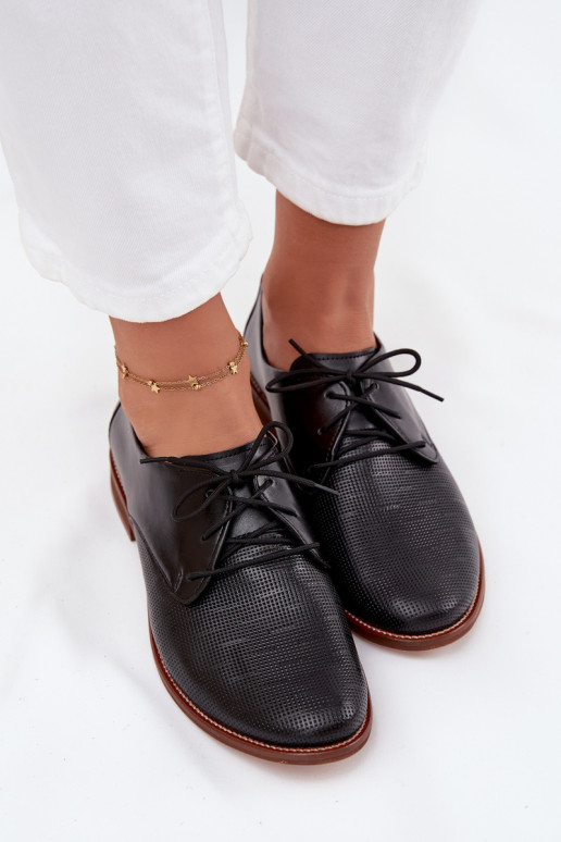 Pele sapato Feminino Estilo elegante com atacadores Zazoo 4238 cor preta Pele sapato Feminino Estilo elegante com atacadores Zazoo 4238 cor preta