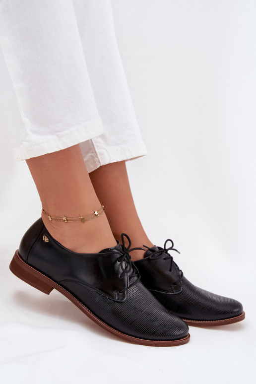 Pele sapato Feminino Estilo elegante com atacadores Zazoo 4238 cor preta Pele sapato Feminino Estilo elegante com atacadores Zazoo 4238 cor preta