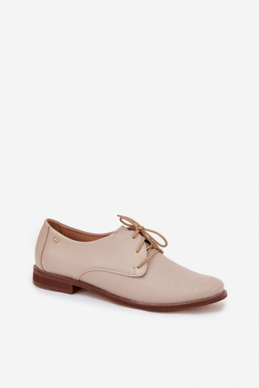Pele sapato Feminino Estilo elegante com atacadores Zazoo 4238 bege Pele sapato Feminino Estilo elegante com atacadores Zazoo 4238 bege