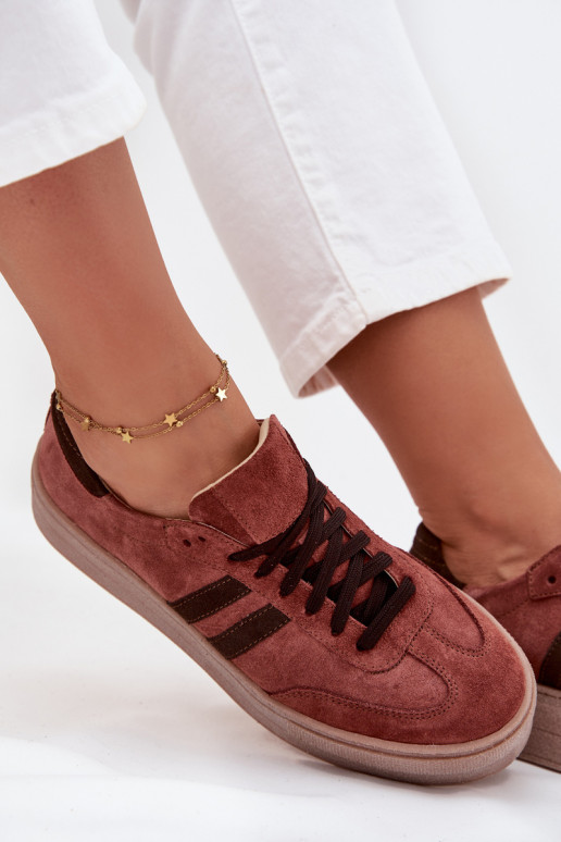 Zazoo N1068S2 À modalo de tênis de camurça com uma plataforma cor marrom Zazoo N1068S2 À modalo de tênis de camurça com uma plataforma cor marrom