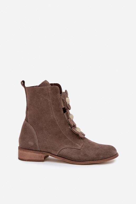 Sapatos de camurça Feminino Com decoraçõesi com motivos floraiskami Zazoo 3085 bege Sapatos de camurça Feminino Com decoraçõesi com motivos floraiskami Zazoo 3085 bege